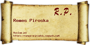 Remes Piroska névjegykártya